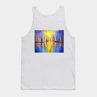 Rainbow sailboats Tank Top